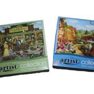 Artist Collection 1000 Piece Puzzle Set Butterfly Garden Sandy Country Store NEW